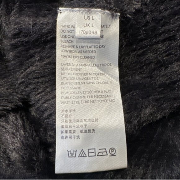 Free People Large Black Sweater Moonbeam Pullover Soft‎ Fuzzy 3/4 Sleeve Soft - Picture 9 of 10